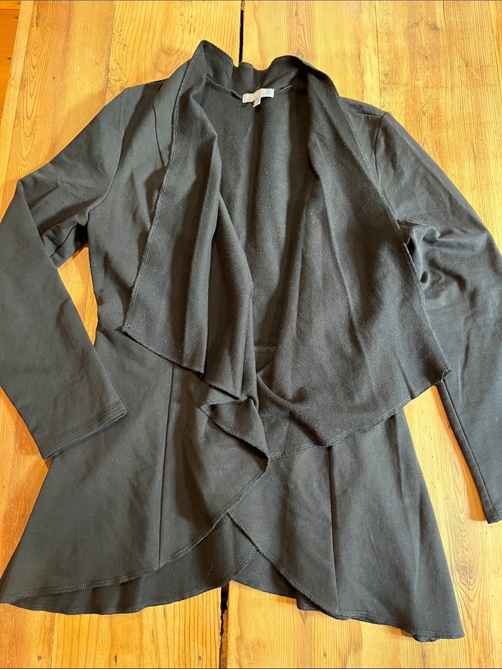 HABITAT M Black Jersey Knit Drape Front Jacket Cardigan